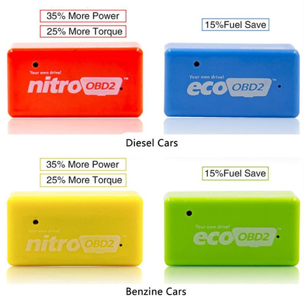 Car Nitroobd2 Chip Tuning Performance Box Nitro Obd2 Ecoobd2 Plug Driver Obd2 Adapter More Power/torque For Gasoline Cars