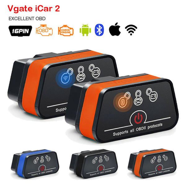 Vgate Icar2 Bluetooth Wifi OBD2 Diagnostic Scanner Tool ELM327 V2.1 Bluetooth OBD 2 Mini WiFi Adapter Android/IOS/PC Code Reader Scan