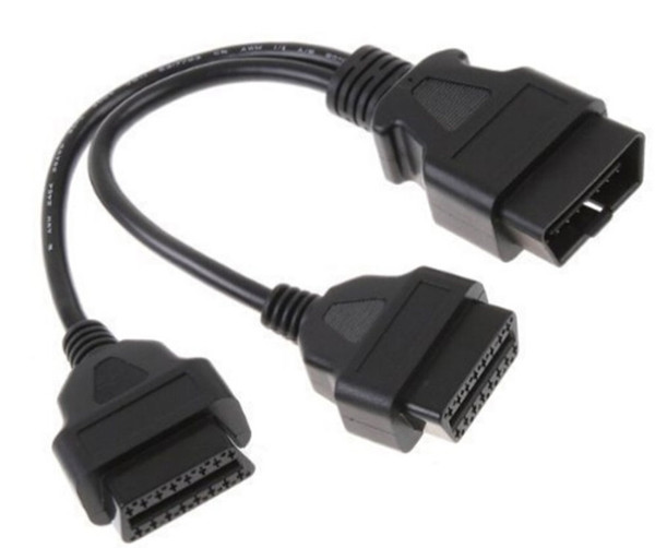 OBD2 OBD-II Splitter Adapter Extension 16 Pin Cable Male to Dual Female Y Cable