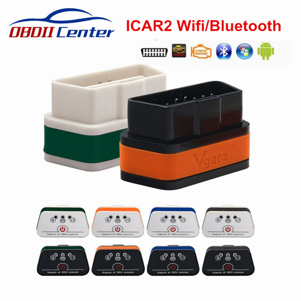 Qualified Icar2 Vgate ELM327 Bluetooth 3.0 Icar 2 Wifi ELM 327 Auto Diagnostic Interface ICAR2 OBDII Code Reader Android PC