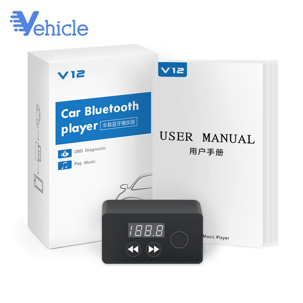 Car Diagnostic Auto Tool OBD Music Player V12 ELM 327 OBD 2 ELM327 odb2 Bluetooth Scanner OBD2 Bluetooth 4.0 Scanner