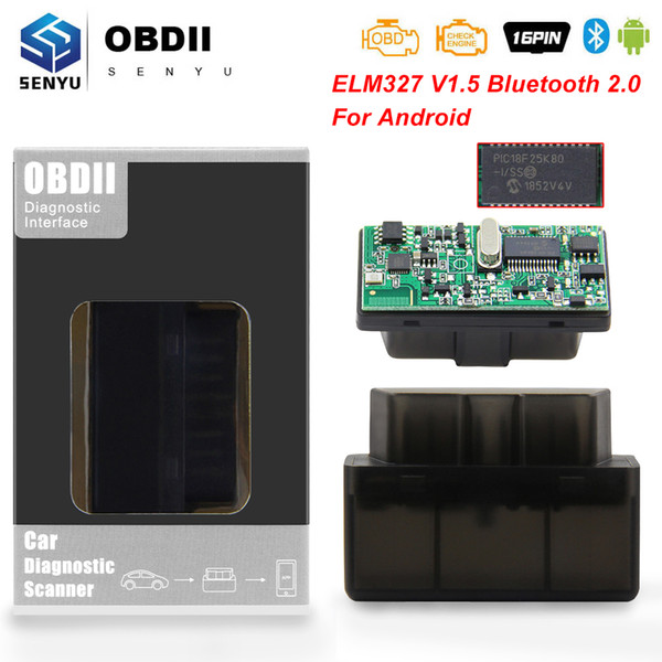 ELM 327 V1.5 PIC18F25K80 OBD2 Bluetooth Scanner ELM327 V1.5 OBD 2 OBD2 Car Diagnostic Auto Tool 1.5 For Android Code Reader