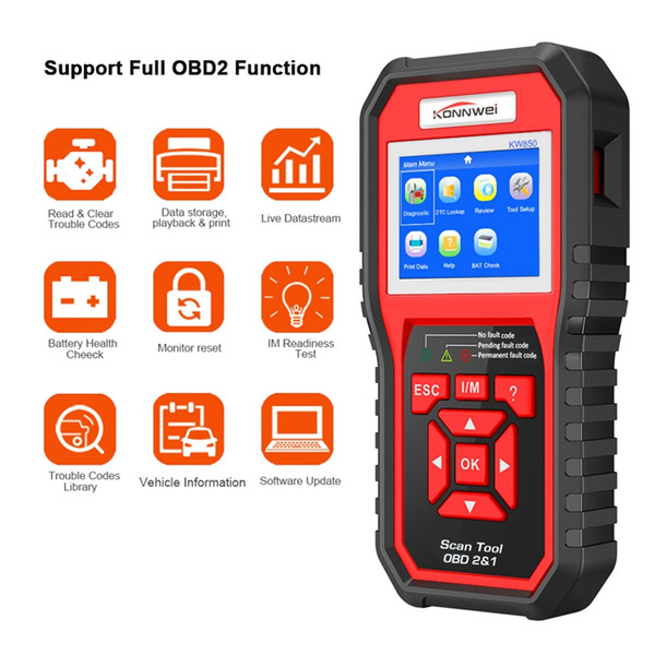 OBD2 ODB2 Scanner Auto Diagnostic Scanner KONNWEI KW850 Full Function Car Diagnosis Car Universal OBD Engine Code Reader