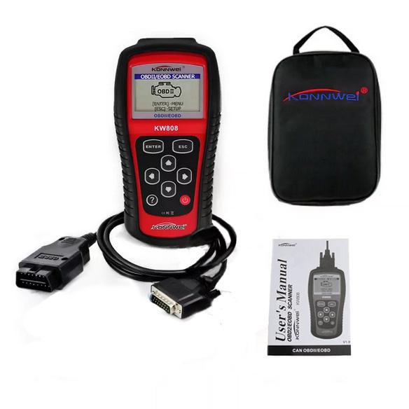 KW808 Vehicle Diagnostic Tool OBD2 OBDII LCD Scantool Auto Truck Diagnostic Scanner Computer Vehicle Fault Code Reader Scan