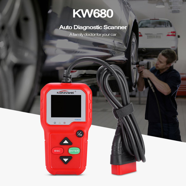 Konnwei KW680 Code Reader Car OBD II CAN Auto DKONNWEI KW680 iagnostic obd2 Scanner Multiple Languages KW 680 Diagnostic Tool with Free Gift