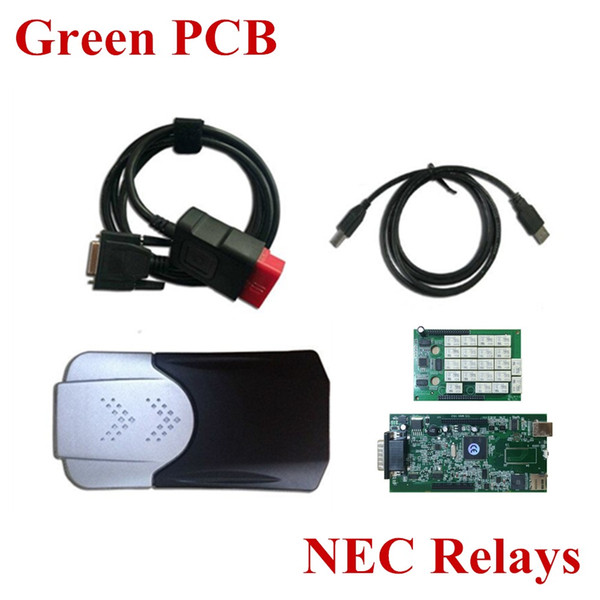 Wholesale- N-ec Relay Green PCB board TCS CDP+ Pro without Bluetooth cars & Trucks Diagnostic tool 2015.1 or 2014.3 optional