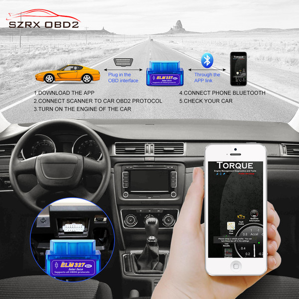 diagnostic tool Mini ELM327 Auto Scanner ELM 327 Bluetooth OBD2 for Android Torque OBDII Car V1.5 Vehicle Scan Diagnostic Tool