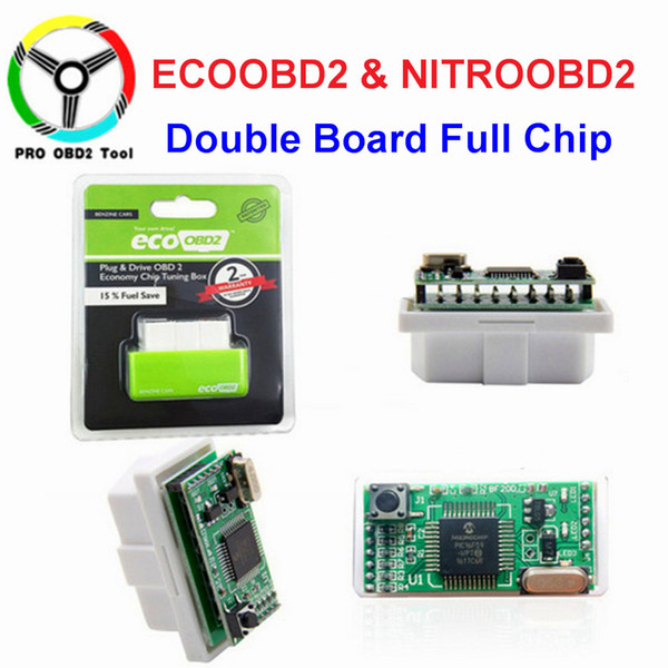 New EcoOBD2 & Nitro OBD2 Gasoline Plug & Drive Performance For Benzine Eco OBD2 ECU Chip Tuning Box 15% Fuel Saving More Power