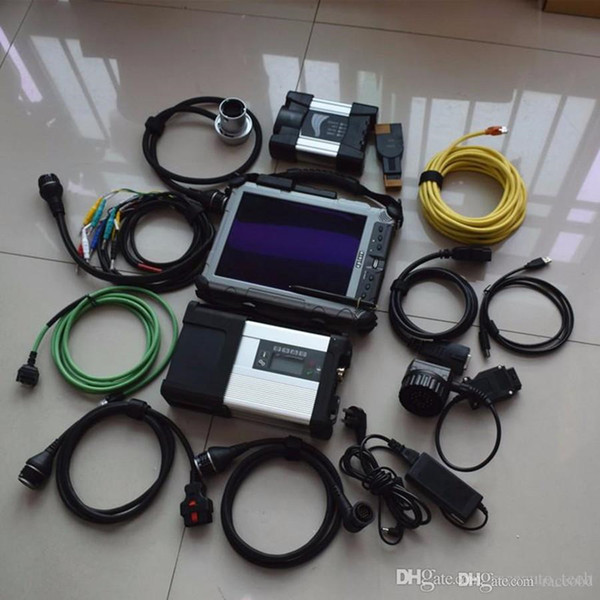 newest For bmw icom next for mb star c5 sd connect diagnostic system win7 super ssd 2in1 laptop ix104 i7 4g tablet