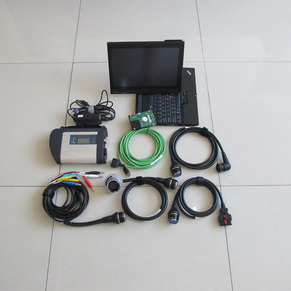 mb star diagnostic system sd c4 with hdd with laptop x200t full set for cars and trucks 12v and 24v