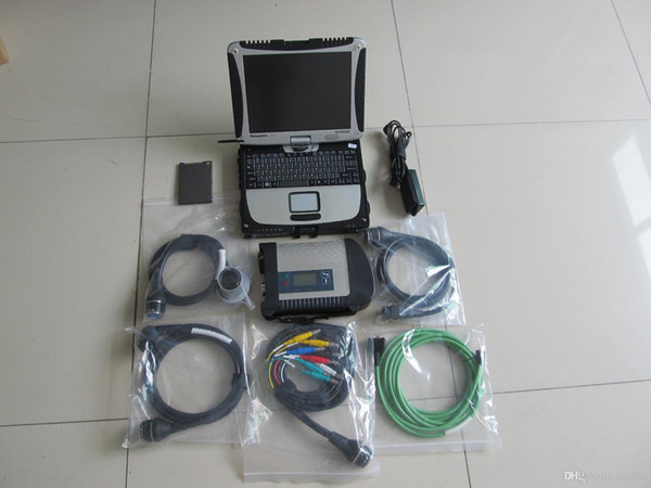 for mb star sd connect c4 with newest ssd super with laptop cf-19 touch screen dhl free shipping