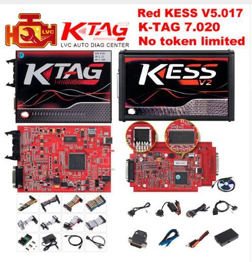 Master Online KESS V2 V5.017 EU Red V2.47/V2.23 ECM Titanium No Token KTAG V7.020 OBD2 Manager Tuning Kit K-TAG 7.020 V2.23 ECU Programmer