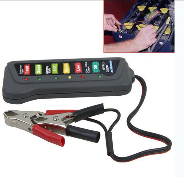 12V Digital Battery Auto Alternator Tester 6LED Display for Car Motorcycle Truck B00649