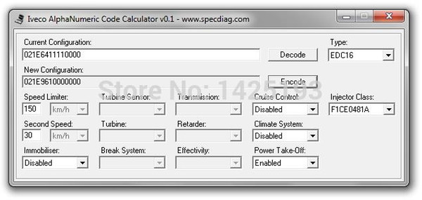 IVECO ALPHANUMERIC CODE CALCULATOR v0.1