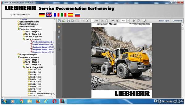 Liebherr Lidos OFFLINE version 2019 (LBH+LFR+LHB+LWT+COT) Parts Catalog