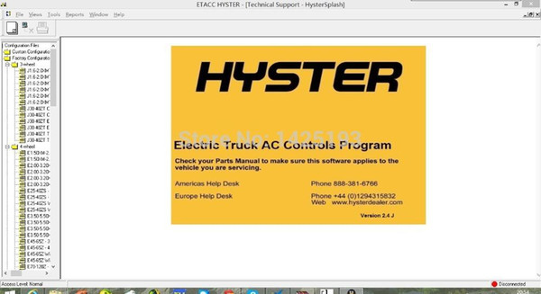 Hyster Electric Truck AC Controls Program ETACC v2.4K