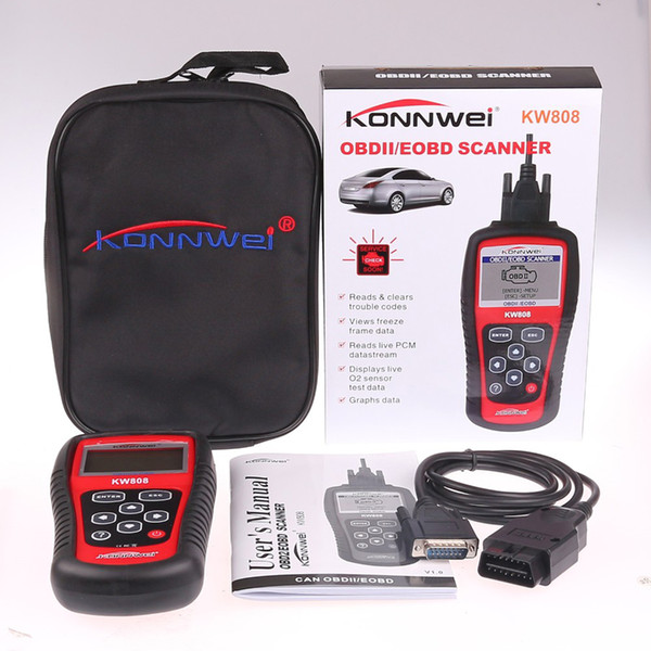 New KONNWEI OBD2 Scanner KW808 Car Diagnostic Code Reader CAN Engine Reset Tool for US/Asian/European Vehicles MS509