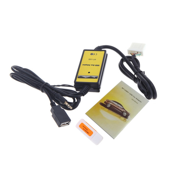 Freeshipping Car-Styling Car USB Adapter MP3 Audio Interface AUX Data Cable Connect Virtual CD Changer for Mazda Input Audio Line