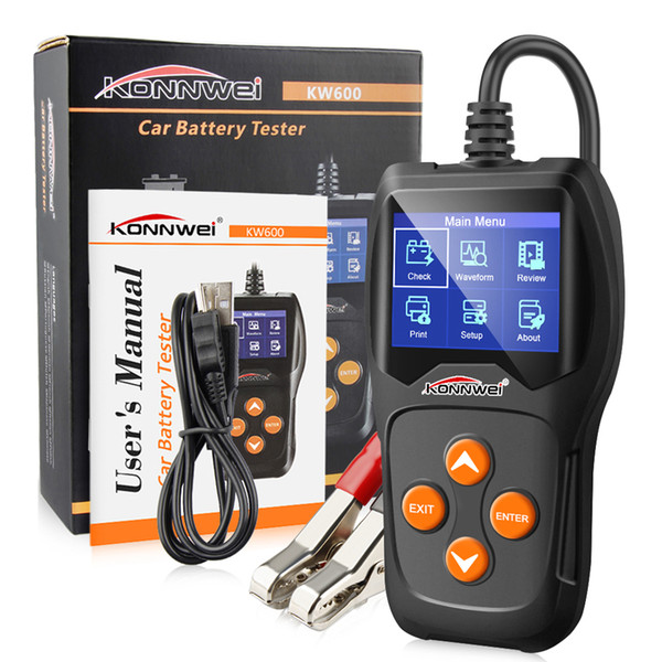 KONNWEI KW600 12V Car Battery Tester 100 to 2000CCA 12 Volt Battery Tools for The Car Quick Cranking Charging Diagnostic