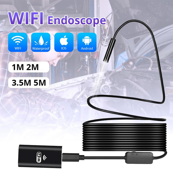 Wireless 1m 3m 5m WiFi 1200P HD 8mm Endoscope Camera Wifi Outdoor USB Endoscope Borescope Inspection Android iPhone Camera