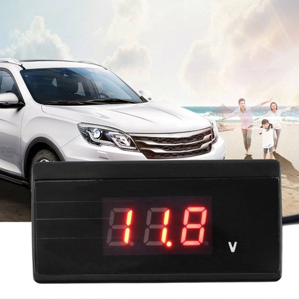 free shipping yentl 12V/24V Mini Auto Digital LED Voltmeter Car Voltage Gauge Battery Meter Mini Car Voltage Meter Volt Tester for Auto