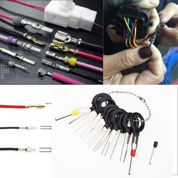 11pcs Car Cable Line Terminal Removal Tools Harness Wiring Pin Extractor Tool Back Needle Remove Tool Set Tire Repair