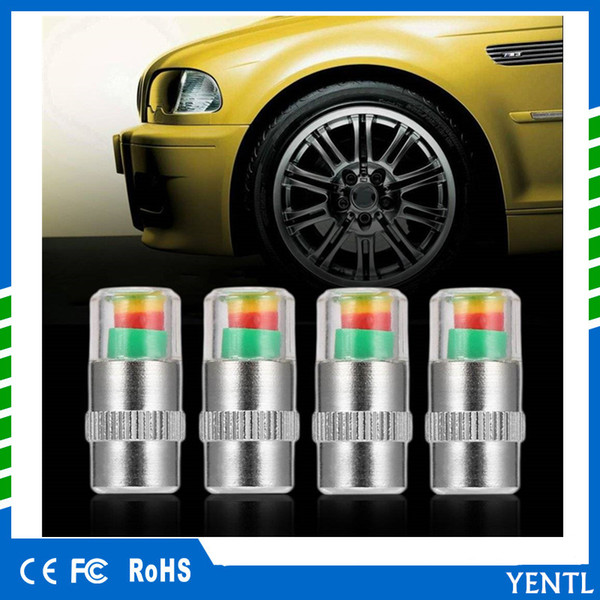 Free shipping 4PCS Car Auto Tire Pressure Monitor Valve Stem Caps Sensor Indicator Alert 4pcs/lot 2.2 2.4 Bar 32PSI Gauge Valve Caps Sensor