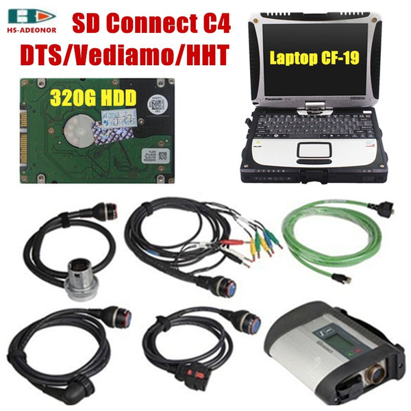 A complete set of diagnostic programming tools MB STAR C4 and Laptop CF19 with DTS/Vediamo/HHT software Quick work Free shipmen