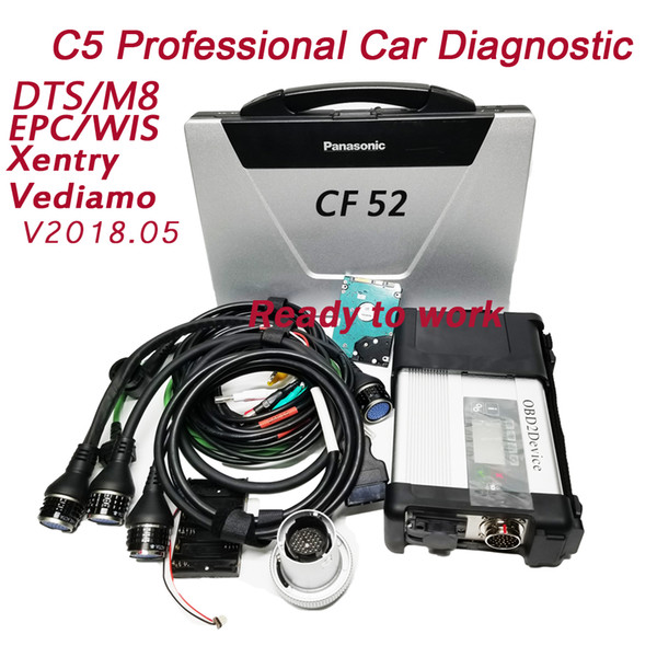 Newest 2018.05 full software MB Star C5 scanner for MB Vehicles with vediamo DTS M8+Laptop CF52 support wifi connection