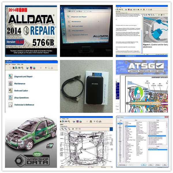 2018 Hot Auto repair Alldata 10.53 alldata and m-itchell 2015 ect 24 in 1TB HDD data work for almost all vehicles