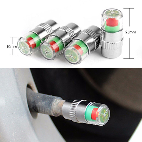 4PCS Tire Pressure Detecting Cap Visible Car Accessories Alarm Monitor Indicator 4pcs/set Auto Tire Pressure Monitor Valve Stem BBA250