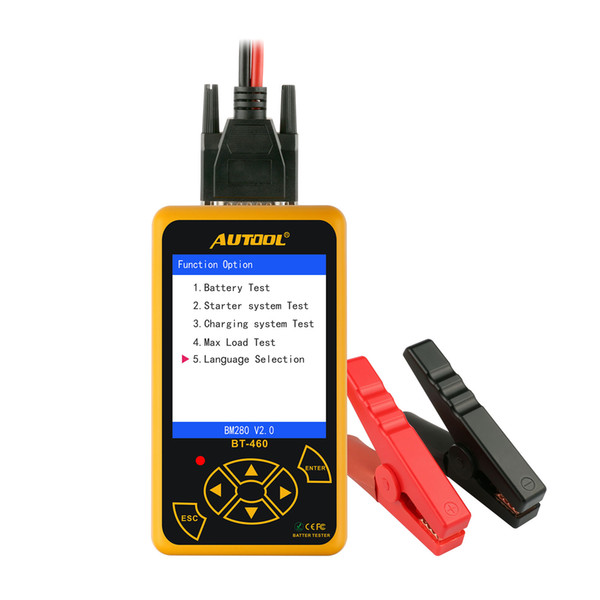 wholesale BT-460 Battery Tester Cell Analyzer 24V 12V Vehicle Diagnostic Tool Vehicle Lead-acid AGM GEL TFT Colorful Display