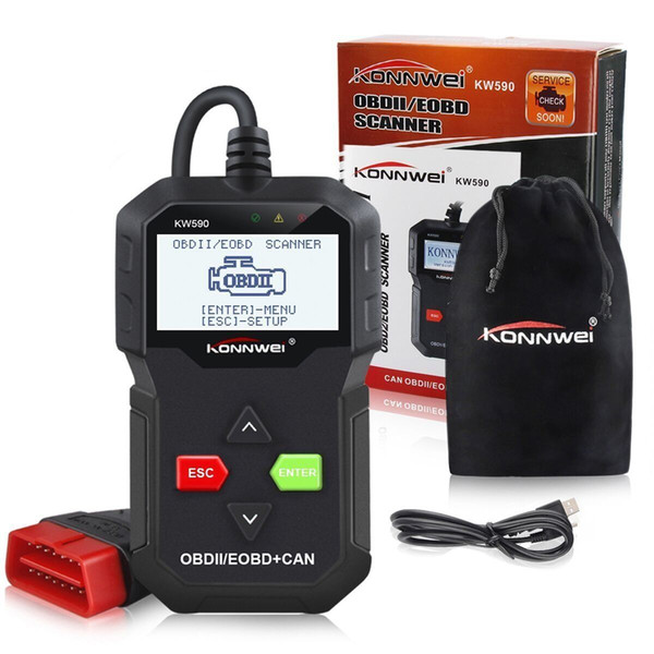 KONNWEI KW590 OBD2 Automotive Scanner OBD ODB2 Car Diagnostic Tool in Russian Code Reader Auto Scanner Better than AD310 ELM327