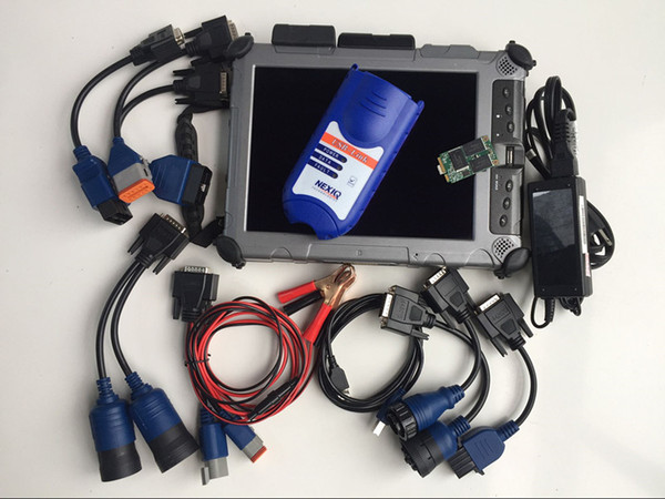 nexiq usb link 2 diesel truck diagnostic scanner 125032 soft-ware with I7 4G tablet ix104 cables full set