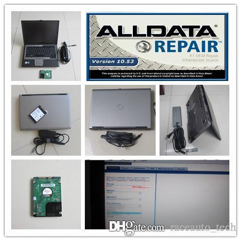 v10.53 alldata and mitchell installed in laptop for dell d630 hard disk 1000gb windows7 for car and truck diagnostic computer