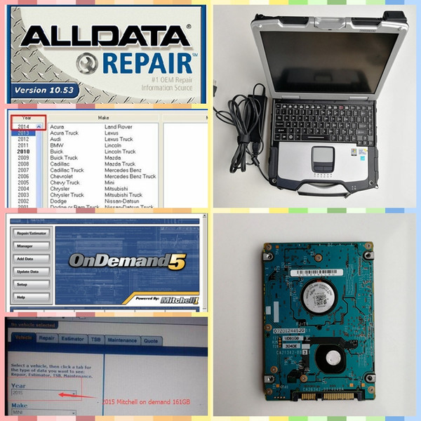 2019 Alldata 10.53 and m itchell on demand 2015 soft-ware + CF30 Toughbook 4G Laptop Alldata 10.53 m-itchell omdemend 2015 Auto diagnosis