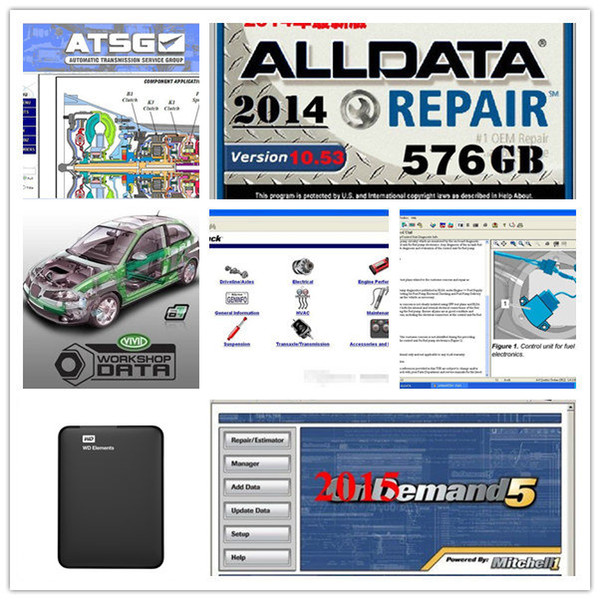 Alldata 2019 auto Repair Soft-ware all data v10.53+Mitchell + heavy truck+atsg 46 in1 1TB HDD for all cars & trucks