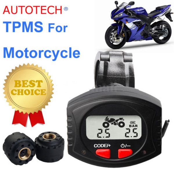 TPMS High quality Motor Cycle Bike Wireless DIY Tire Pressure Monitor System + 2 Sensors For Two-wheeled Motorcycle Motorbike