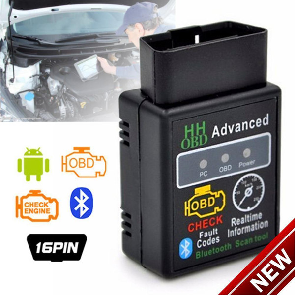 Mini ELM327 V2.1 Bluetooth HH OBD Advanced OBDII OBD2 ELM327 Auto Car Diagnostic Scanner code reader scan tool hot selling