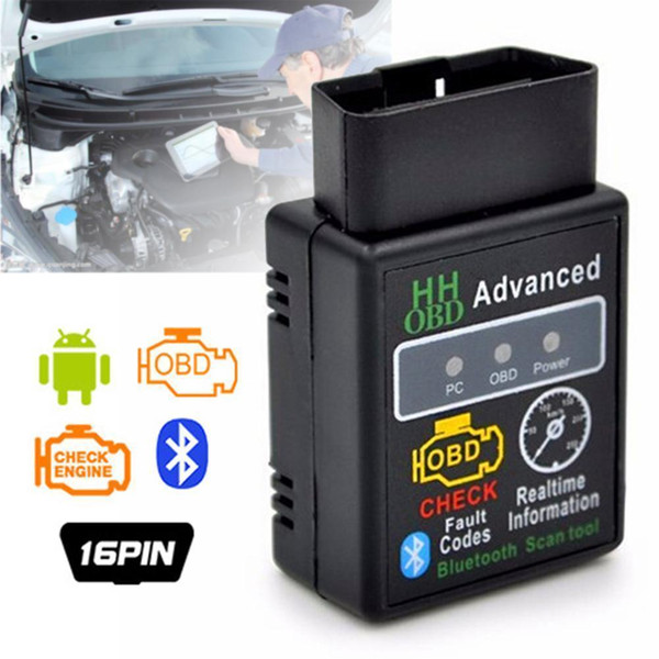 Mini ELM327 V2.1 Bluetooth HH OBD Advanced OBDII OBD2 ELM327 Auto Car Diagnostic Scanner code reader scan tool hot selling