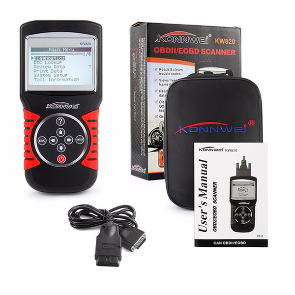 KONNWEI KW820 OBD II Automotive Errors Code Reader Scanner diagnostic auto OBD 2 Tool Multi-languages With Retail box UPS DHL Free Shipping