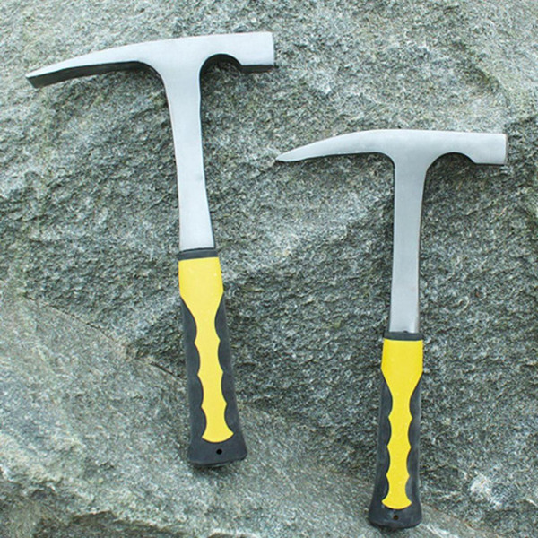 Flat/Pointed Carbon Steel Geological Hammer Rock Reduction Outdoor Geology Exploration Teaching Multifuction Hand Tools