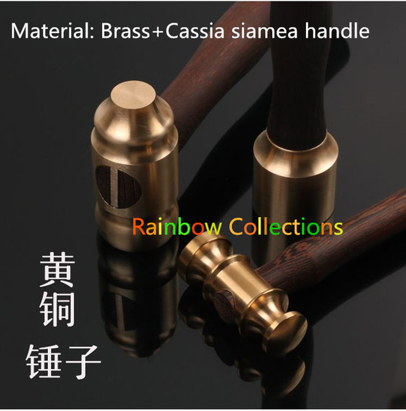 High quality H62 Brass hammer +Cassia Siamea Handle handmade hammers , DIY Household hammer tools Leather carving