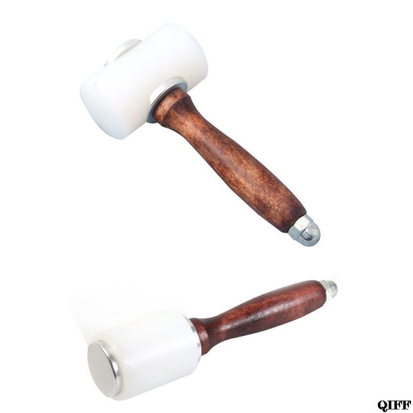 Leather Carving Hammer Printing Tool DIY Craft Cowhide Punch Cutting Sew Nylon Hammer Tool with Wood Handle Leathercraft Carving