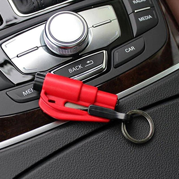 Mini 3 in 1 Seatbelt Cutter Emergency Glass Breaker Key Chain Tool Smart AUTO Emergency Safety Hammer Escape Lift Save Tool SOS Whistle 0002