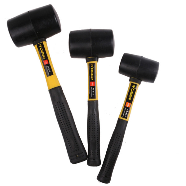 1PC Professional Mallet Rubber Hammer 300G/500G/750G Ceramic Tile Installation Percussion Hammer With Fiberglass Handle