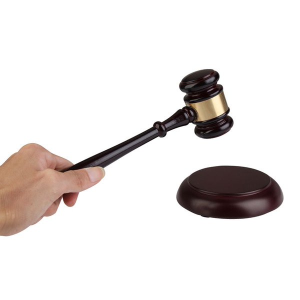 Durable Wooden Handmade Craft Lawyer Judge Auction Hammer Tool Wood Gavel Sound Block Court Decoration for Lawyer Judge Auction