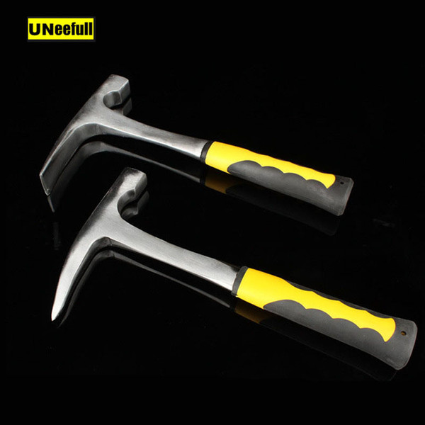 UNeefull Geology Hammer with Sharp Mouth, Best Rock Pick with Flat Mouth Pointed Mouth and Rubber Handle flat hammer