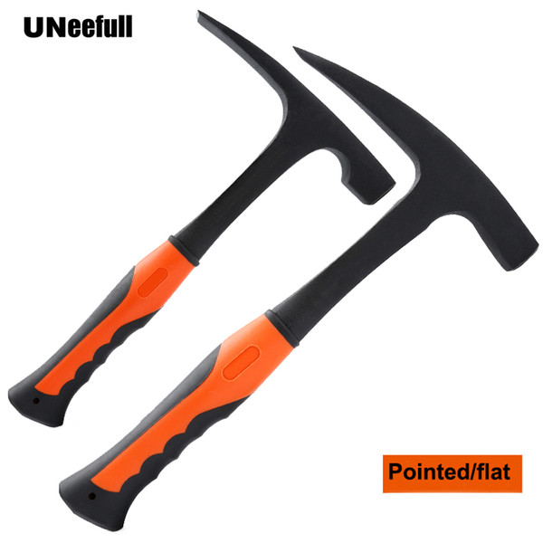 UNeefull Professional Geological Exploration Hammer,Pointed & flat hammer, Escape Hammer,Mineral Exploration Hand tools