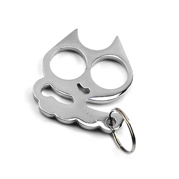 SWDPORT Outdoor Survival Two Finger Life Saving Car Hammer Tool Cute Cartoon Key Ring Cat Head Outdoor Survival Car Hammer Tool